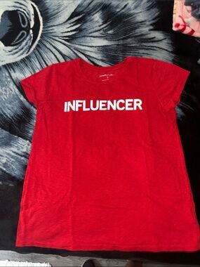 Express Red 'Influencer' Graphic Tee